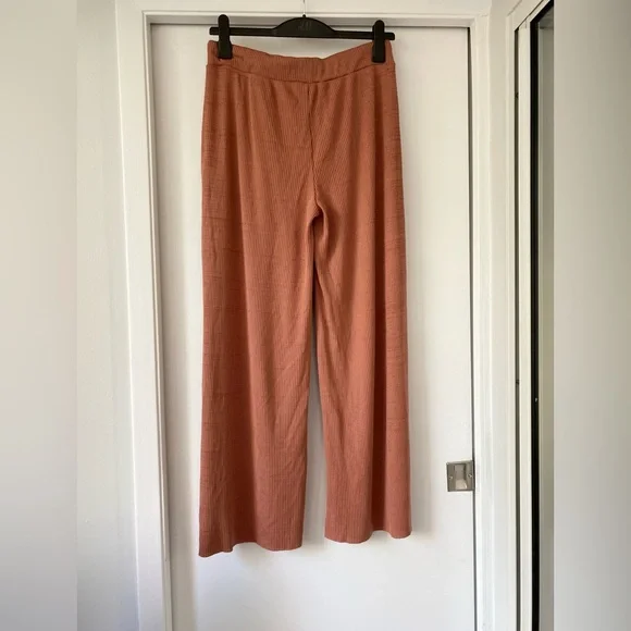 Zara Rust Wide-Leg Pants - Picture 3 of 10